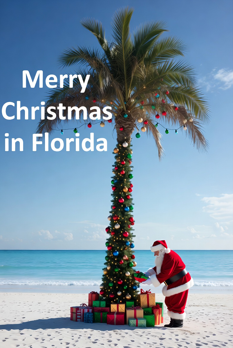 Image of Santa at Palm Tree